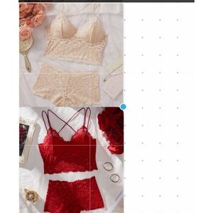 ♦️2♦️LACE LINGERIE SETS RED&APRICOT